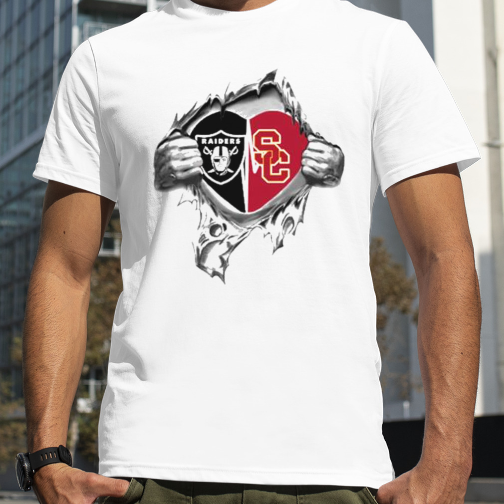 Blood Inside Me Las Vegas Raiders And USC Trojans 2023 shirt