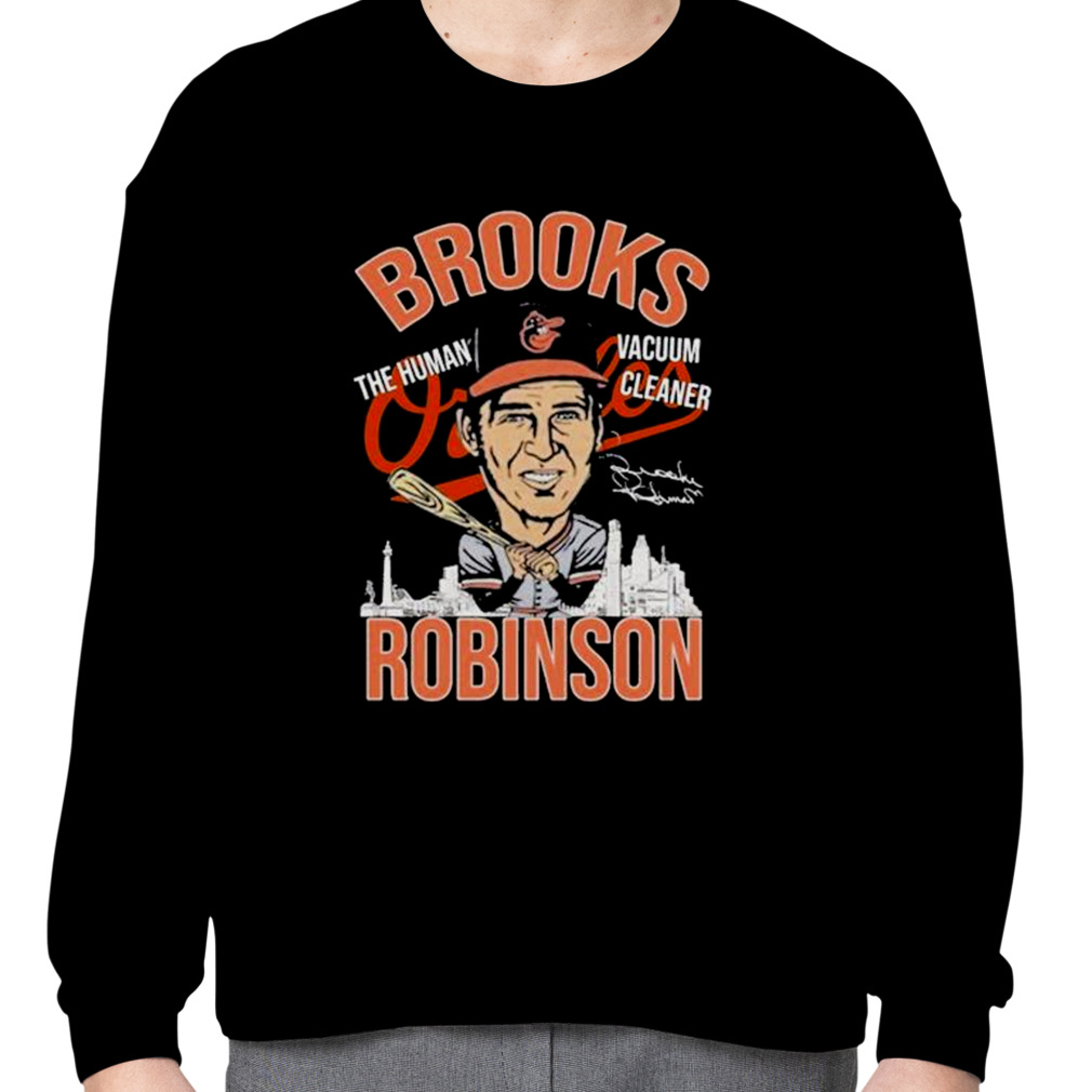 Human Vacuum Cleaner Brooks Robinson T-Shirt from Homage. | Ash | Vintage Apparel from Homage.