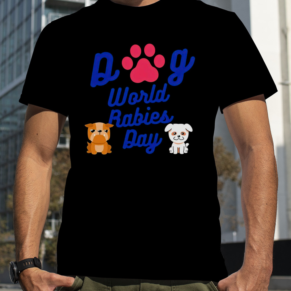 Dog paw world rabies day shirt