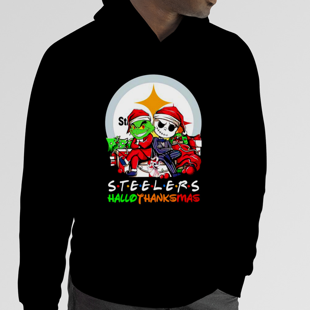 Jack Skellington And The Grinch Pittsburgh Steelers Hallothanksmas Shirt,  hoodie, sweater and long sleeve