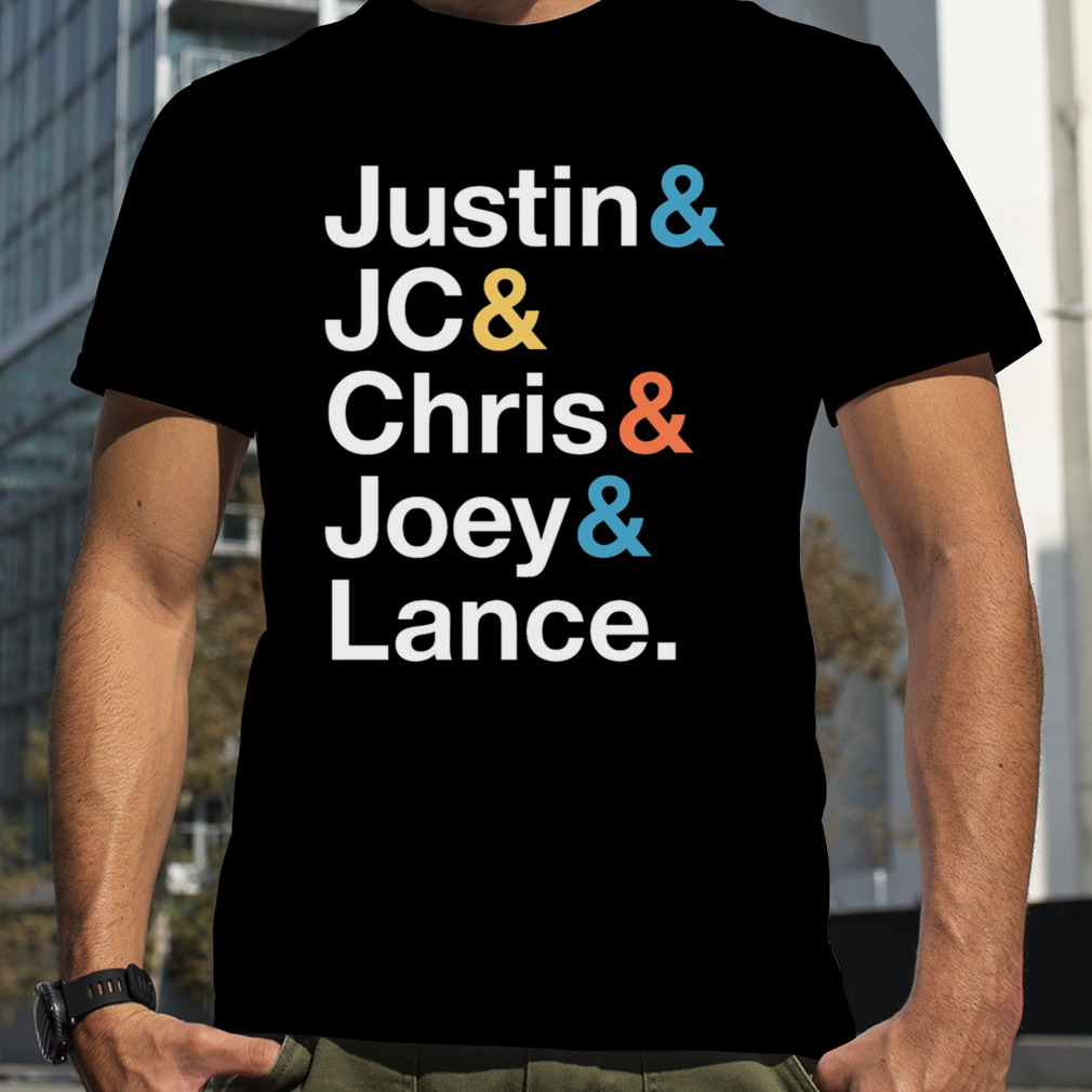 Nsync Names & Ampersand Style Fitted Scoop shirt