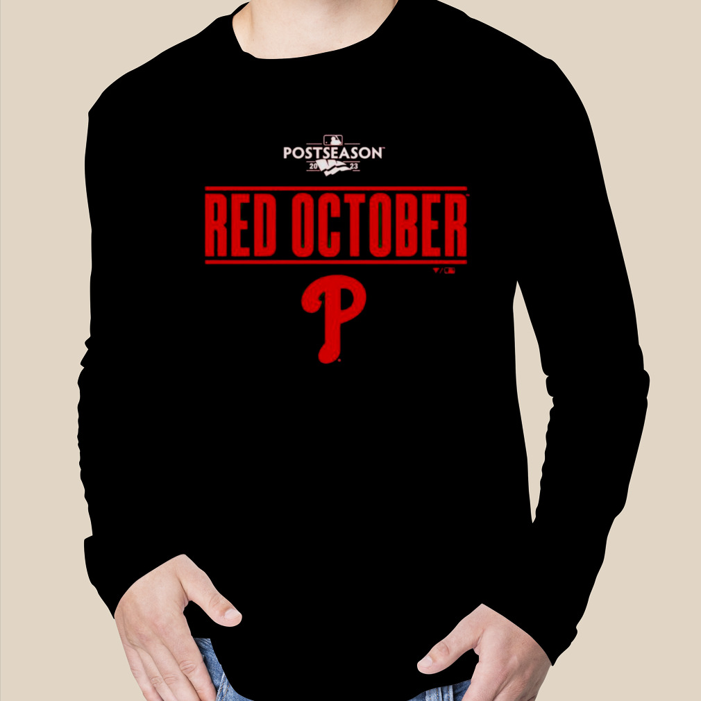 Philadelphia Phillies Team And Coach Back To Red October 2023 Postseason T- Shirt - Roostershirt