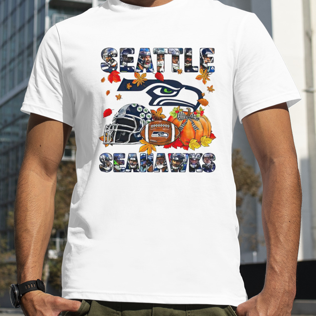 Seattle Seahawks fall helmet pumpkin shirt