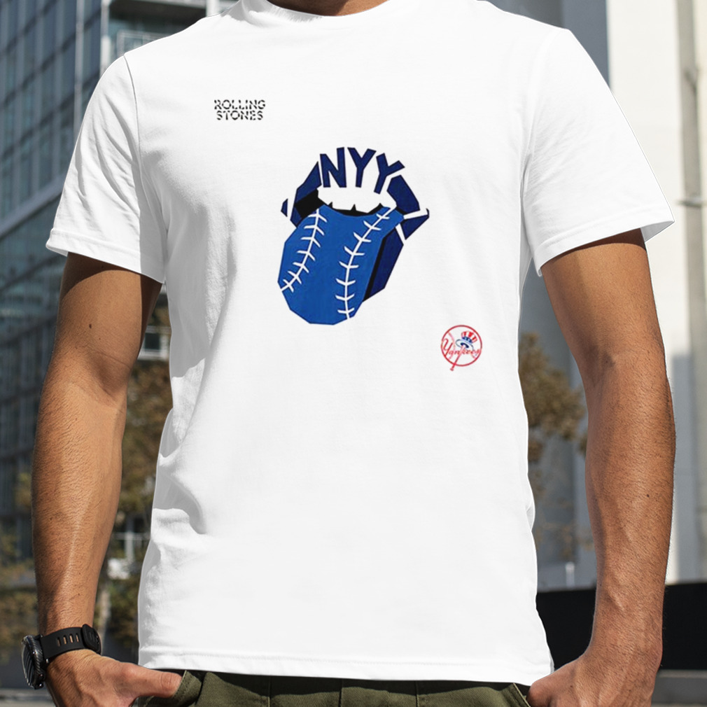 The Rolling Stones x New York Yankees MLB Hackey Diamonds Limited Edition Vinyl Collection Collab T-Shirt