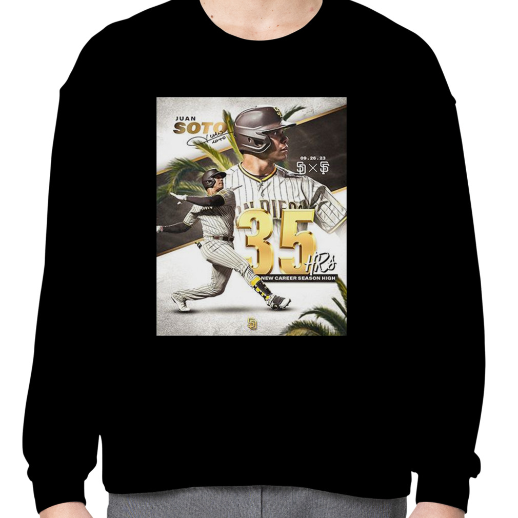 Juan Soto San Diego Padres Signature 35 Hrs New Career Season High  T-shirt,Sweater, Hoodie, And Long Sleeved, Ladies, Tank Top