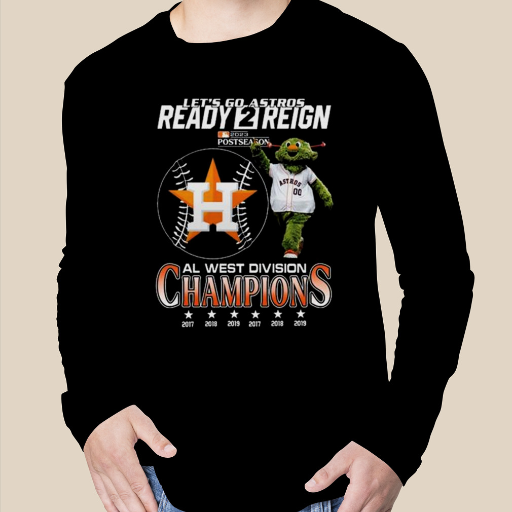 Houston Astros Mascot back to back to back 2021 2022 2023 al west division  champions shirt, hoodie, sweater and long sleeve