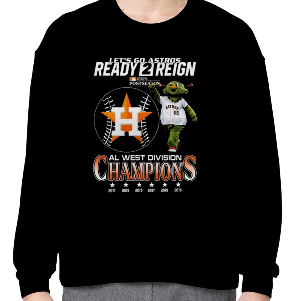 Houston Astros Mascot back to back to back 2021 2022 2023 al west division champions  shirt, hoodie, sweater and long sleeve