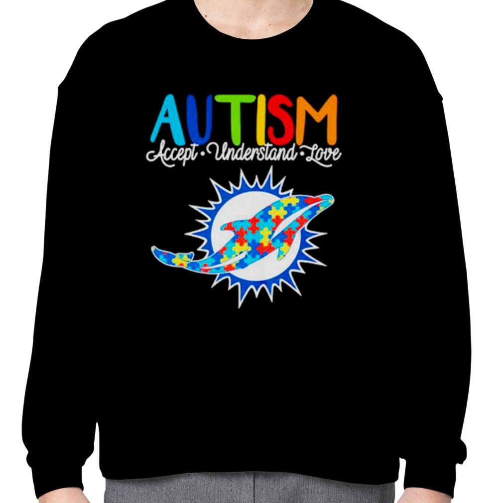 NFL Miami Dolphins Crewneck Sweatshirt Puzzle Autism Awareness Unisex  Sweatshirt