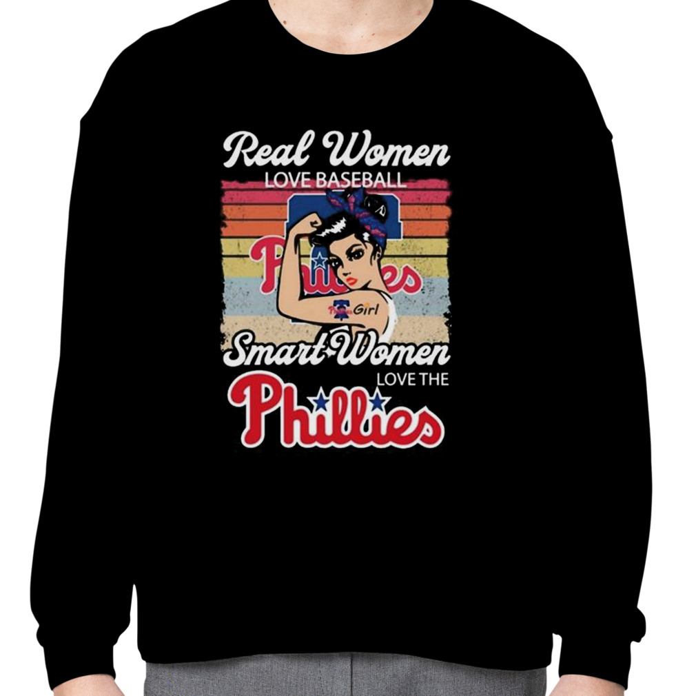 Real Women Love Baseball Smart Women Love The Phillies Best Team Blue Red  Shirt, hoodie, sweater, long sleeve and tank top