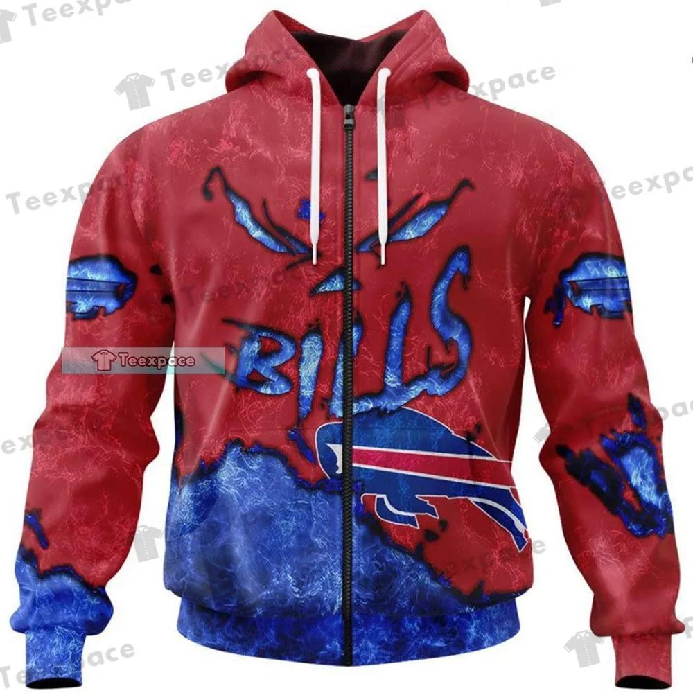 Buffalo Bills Black Blue Red 3D Hoodie All Over Print Buffalo