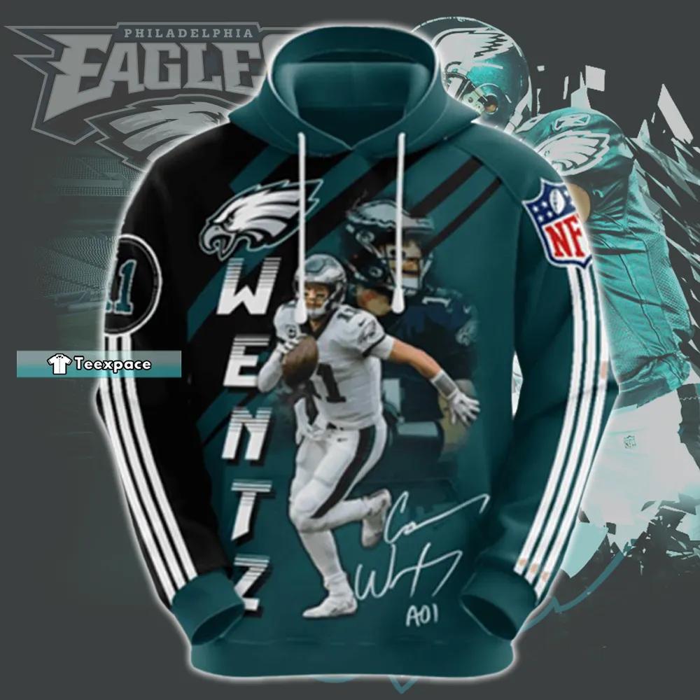 Men's Carson Wentz Philadelphia Eagles Hoodie Sweatshirt 