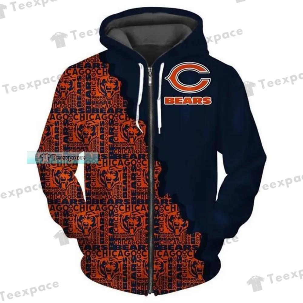 Chicago Bears NFL Football Skull Hoodies Full Over Print - Freedomdesign