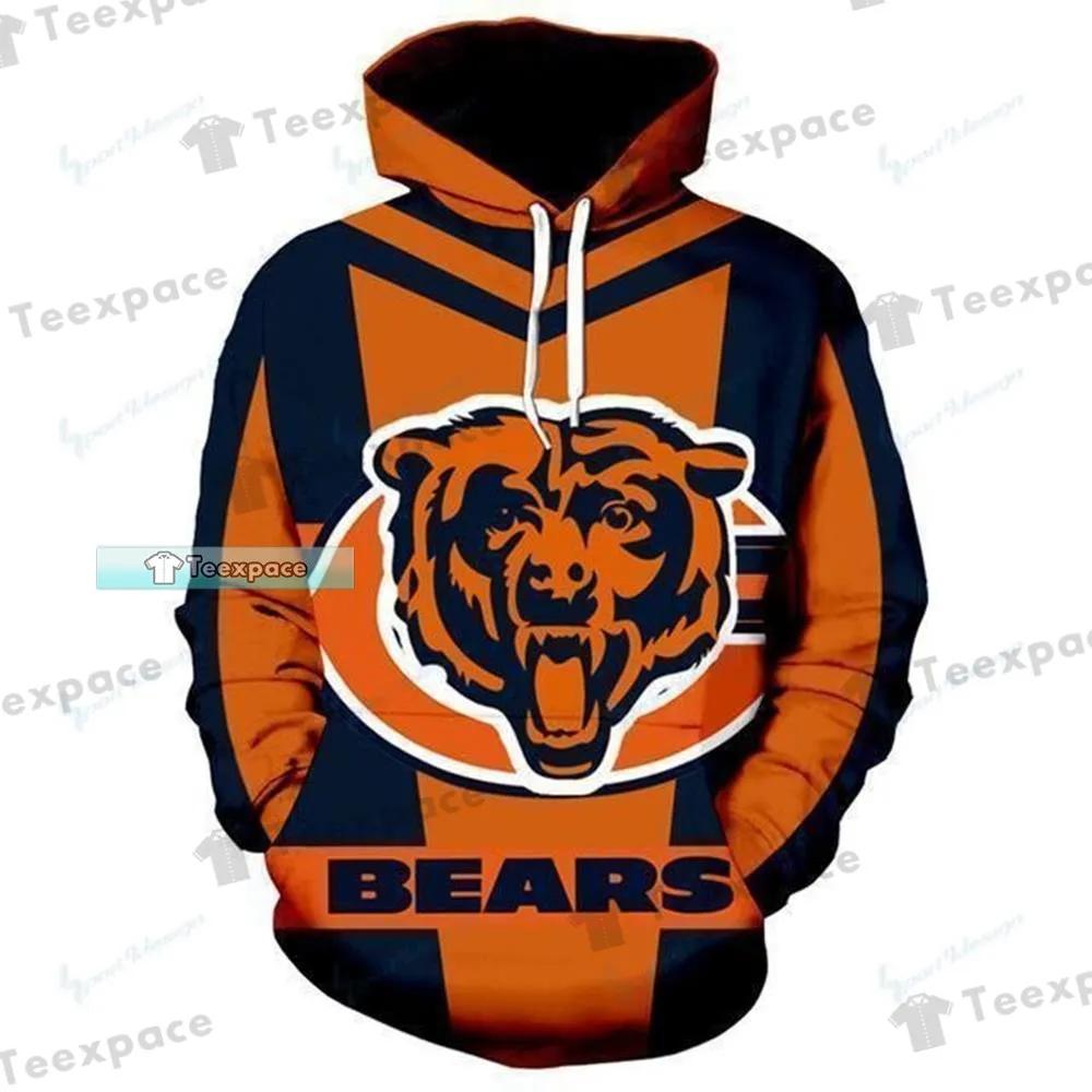 Chicago Bears Beehive Pattern Black Orange Hoodie - Teexpace