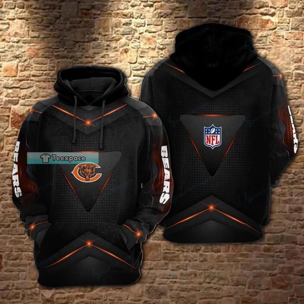 NFL Chicago Bears Logo Flame Pattern 3D Hoodie Pullover Print