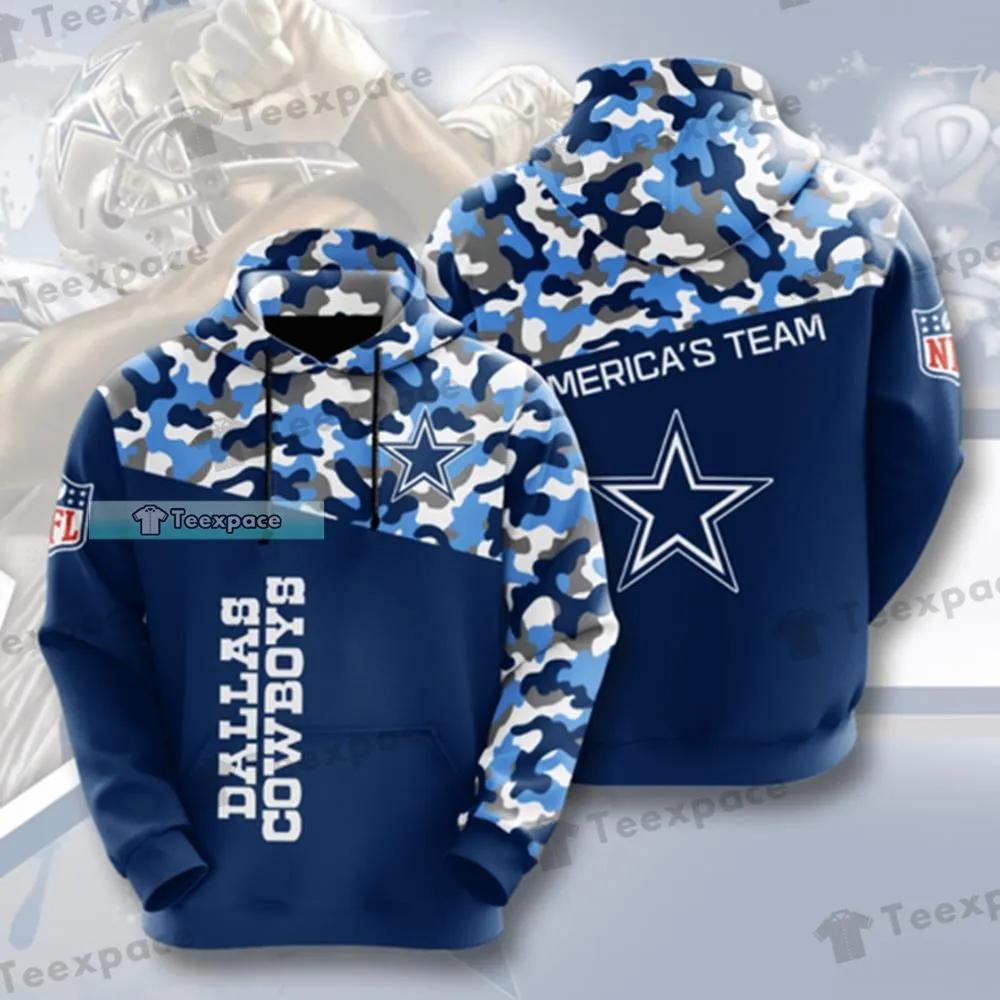 Dallas Cowboys White Blue 3D Hoodie All Over Print Dallas Cowboys Gifts For  Men - T-shirts Low Price