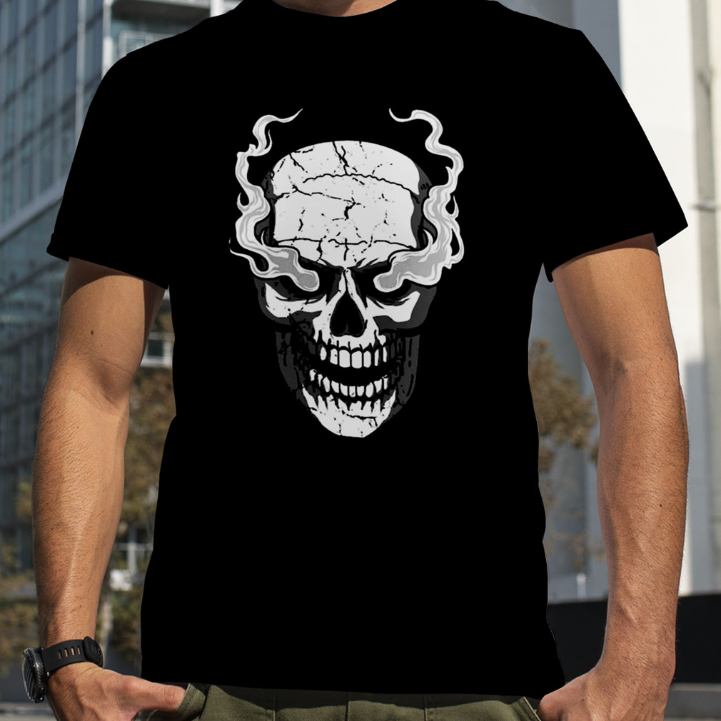 Stone Cold Steve Austin What? Smoking Skull Mens T-shirt S