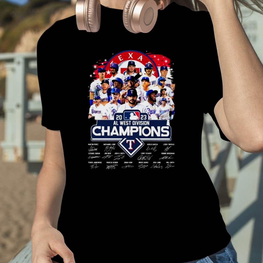 Texas Rangers 2023 Al West Division Champions Signatures Shirt - Peanutstee