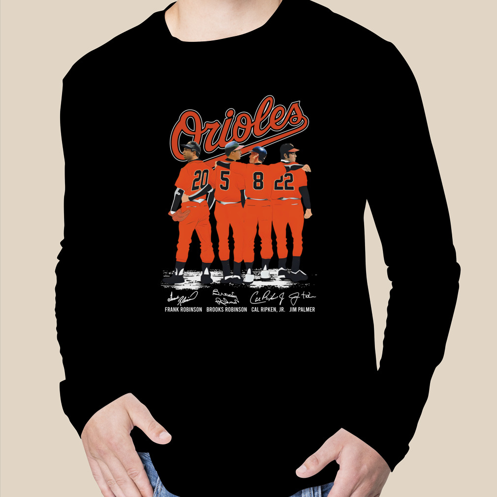 The Baltimore Orioles Jim Palmer Frank Robinson Cal Ripken Jr and Brooke  Robinson signatures T-shirt - Dalatshirt