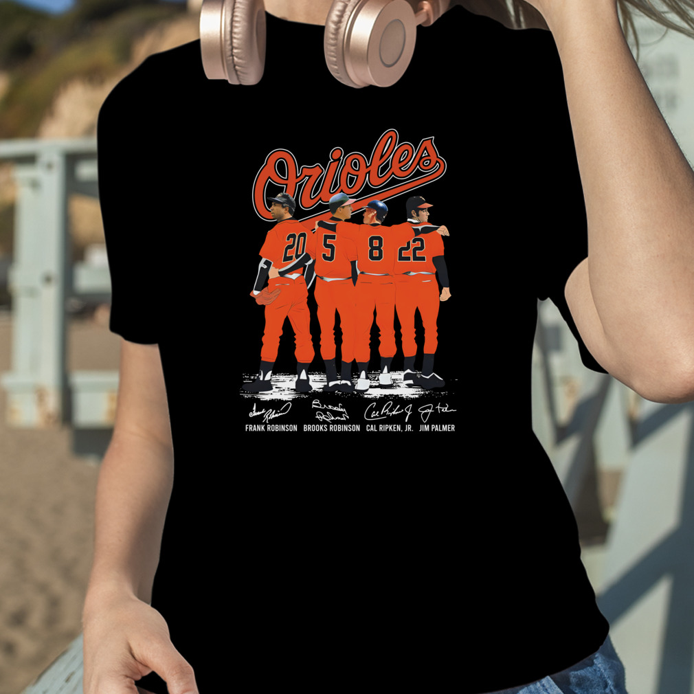 The Baltimore Orioles Jim Palmer Frank Robinson Cal Ripken Jr and Brooke  Robinson signatures T-shirt - Dalatshirt