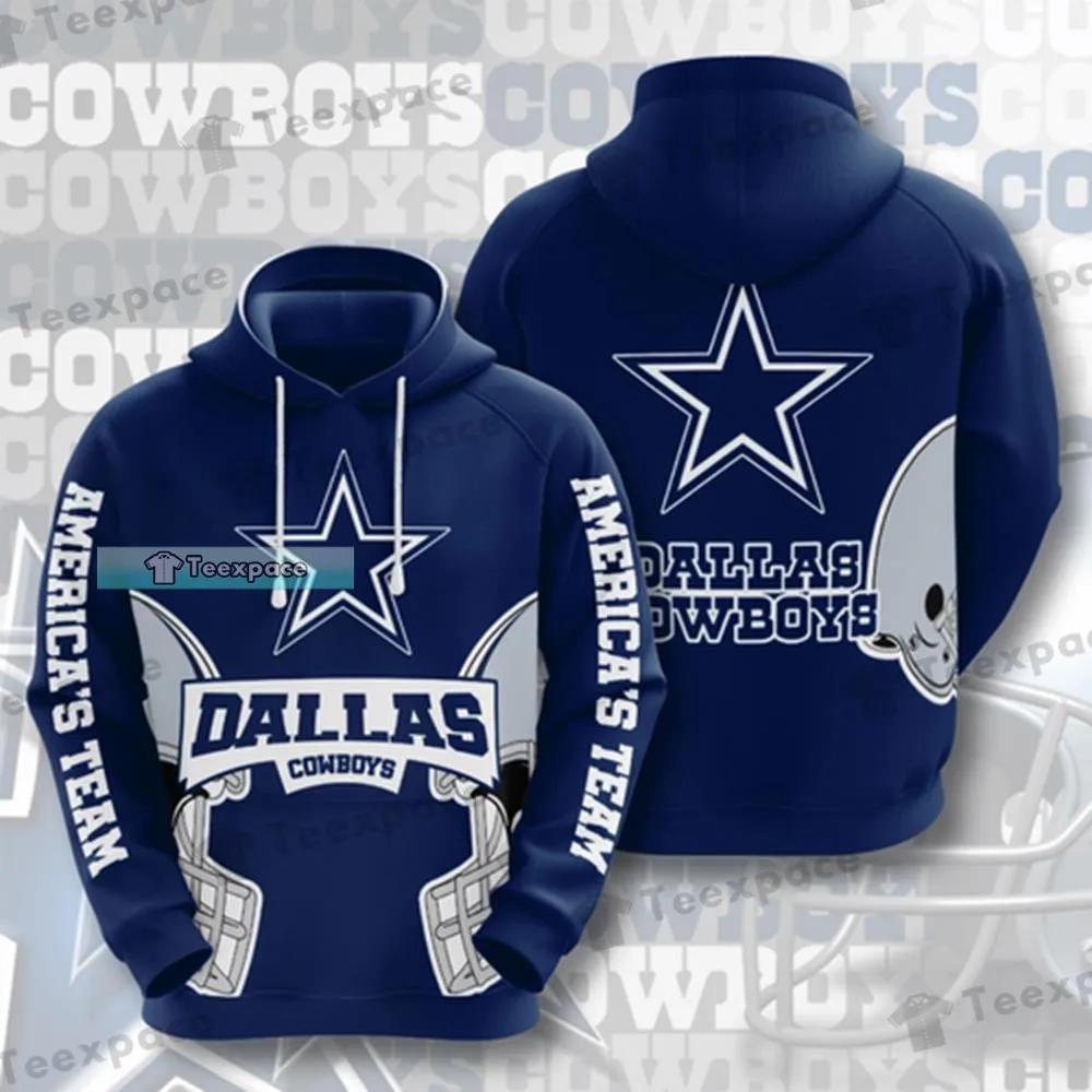 Low Price Dallas Cowboys Hoodie 3D Helmet With Zipper, Pullover