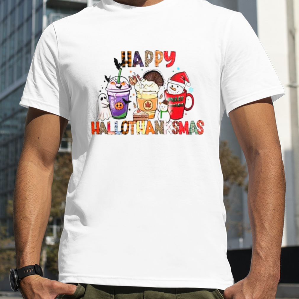 Happy hallothanksmas coffee funny shirt