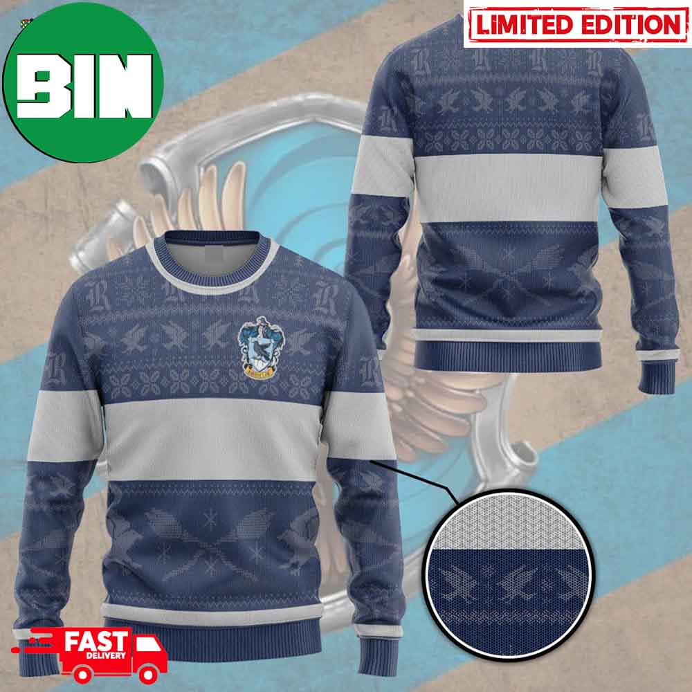 Harry Potter Ravenclaw Christmas Pattern Unique Best 2023 Ugly Sweater