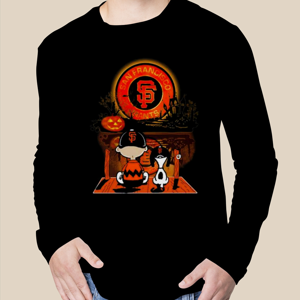 Funny Peanut Snoopy And Charlie Brown San Francisco Giants Sitting Under  Moon Halloween 2023 shirt, hoodie, sweater, long sleeve and tank top