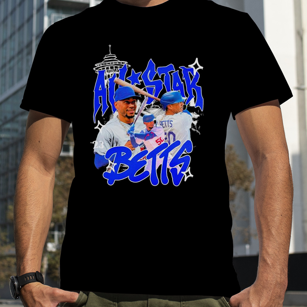 Dodgers Mookie Betts T-Shirt from Homage. | Ash | Vintage Apparel from Homage.