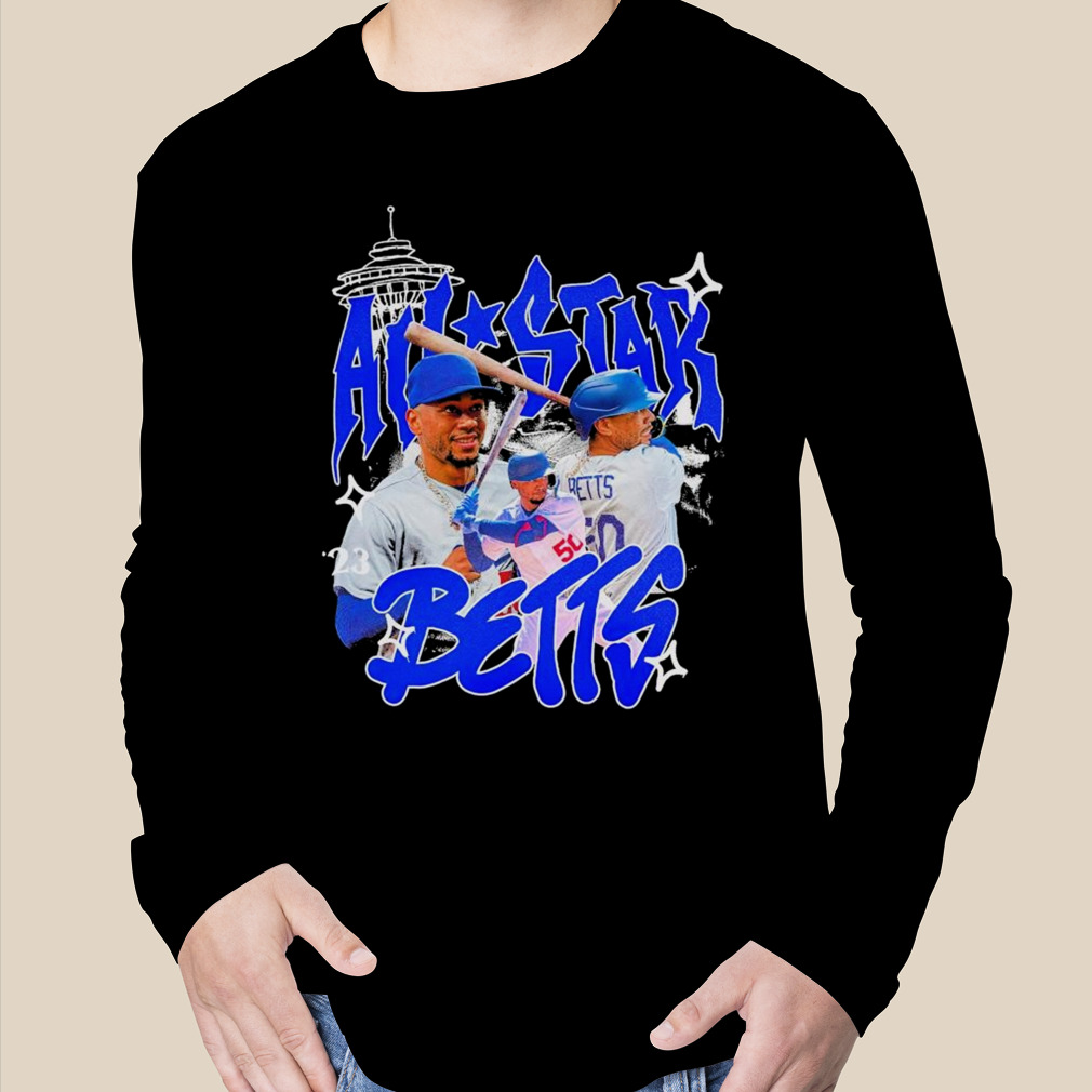 Dodgers Mookie Betts T-Shirt from Homage. | Ash | Vintage Apparel from Homage.