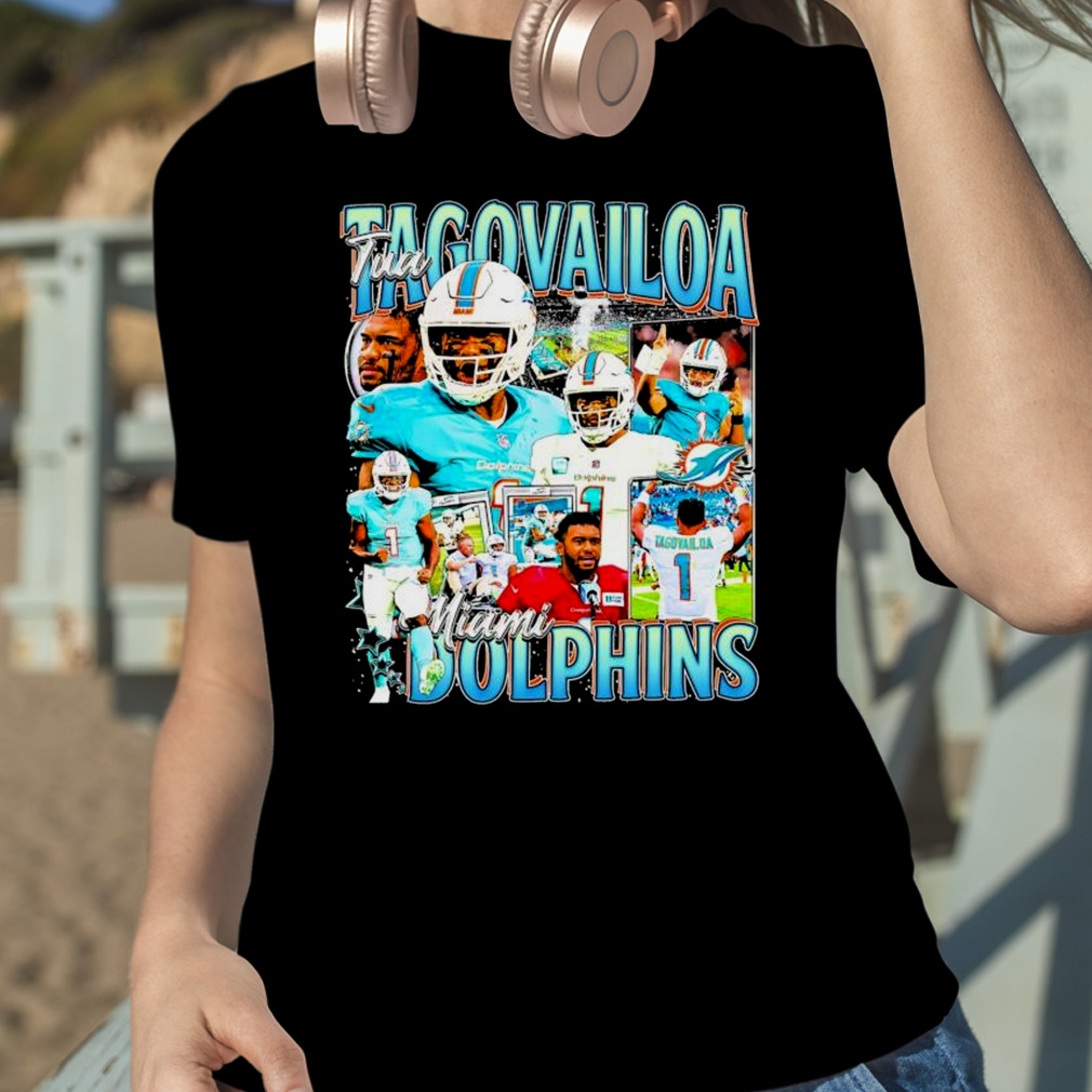 Tua Tagovailoa Miami Dolphins Men's Name & Number Logo T-Shirt - Ash