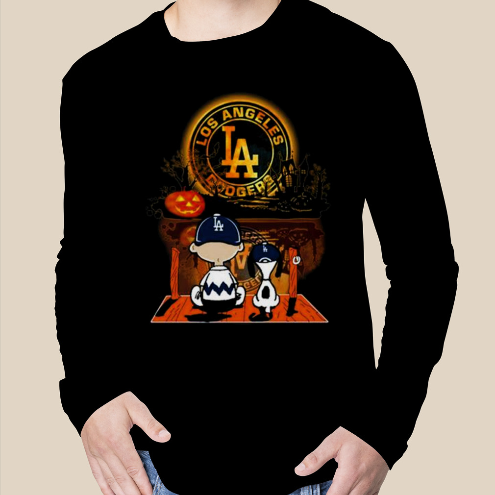 Los Angeles Dodgers Snoopy and Charlie Brown Sit Under Moon Peanuts  Halloween shirt, hoodie, sweater, long sleeve and tank top