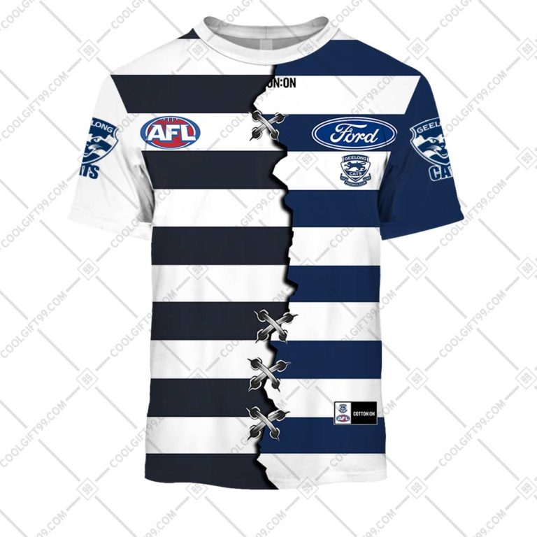 Geelong Cats Personalized Name & Number AFL Polo Shirt Best Gift For Fans