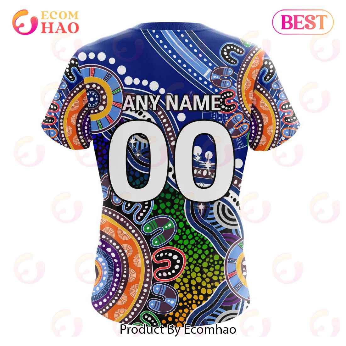 Custom Name AFL West Coast Eagles Tribal Pattern Hawaiian Shirt