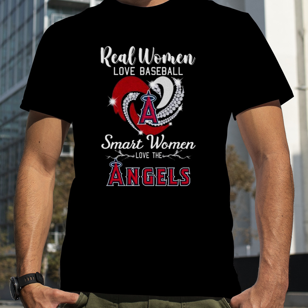 Heart Diamond Real Women Love Baseball Smart Women Love The Los Angeles  Angels 2023 T Shirt