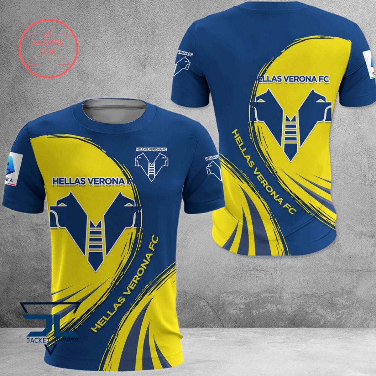 Hellas Verona FC Blue Yellow T Shirt V2