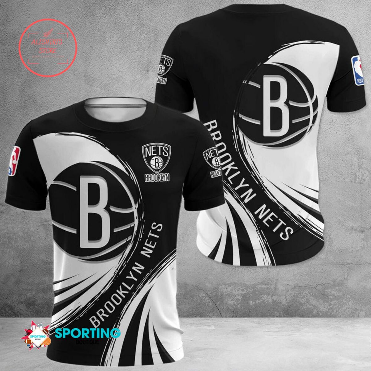 Realistic sport shirt Brooklyn Nets, jersey template for