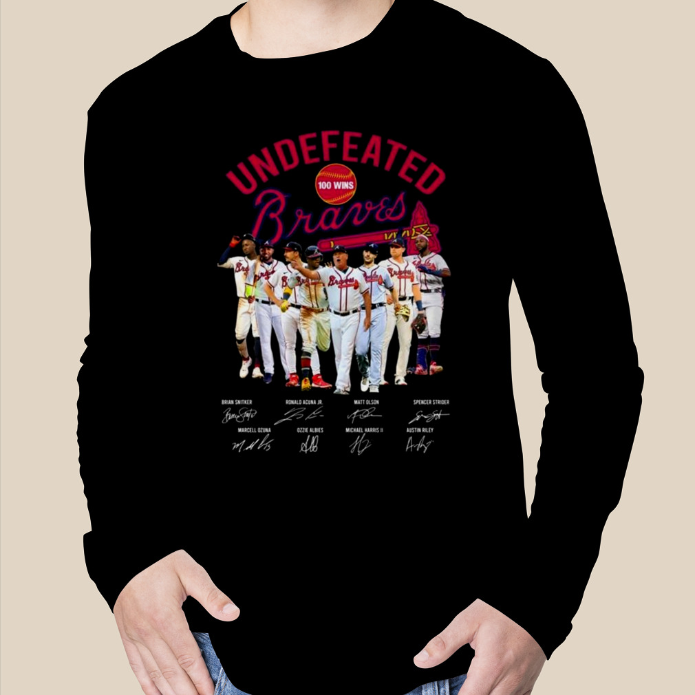 Atlanta Braves Undefeated 100 Wins Signatures t-shirt