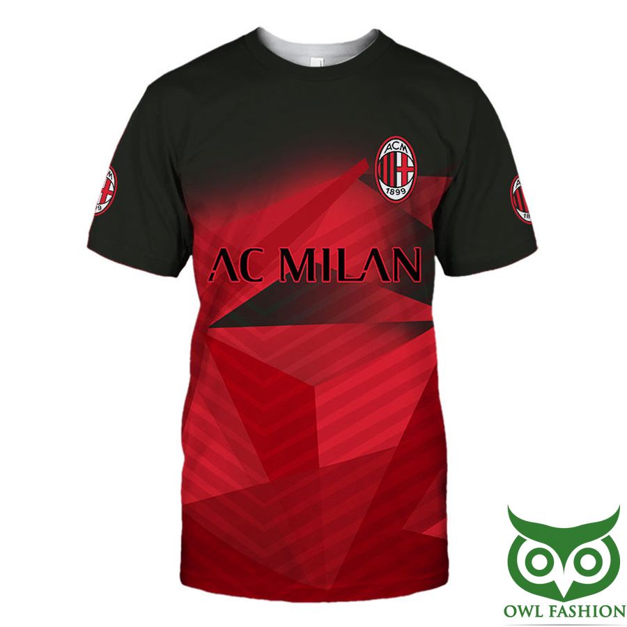 AC Milan Black Red Hawaiian T-Shirt