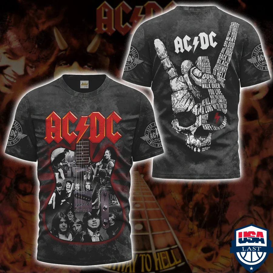 ACDC Band Hand Skull T-Shirt