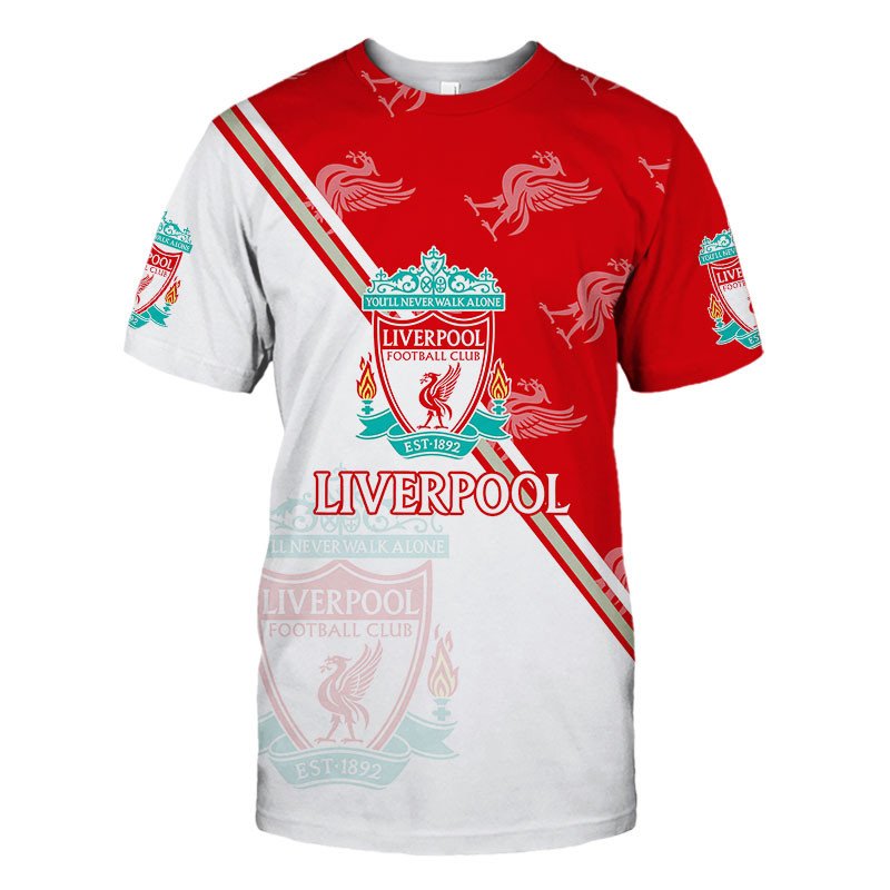 Liverpool FC Red White T-Shirt V4