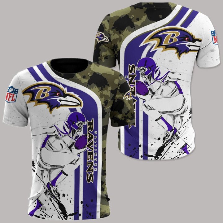 Purple Baltimore Ravens Camo Mens T-Shirt