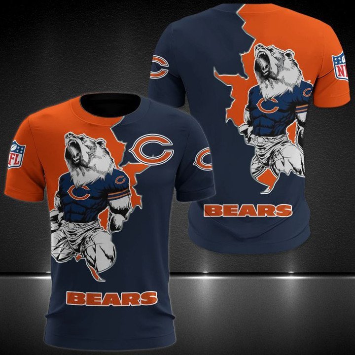 NFL T shirt For Sale 3D Custom Chicago Bears T shirts Cheap For