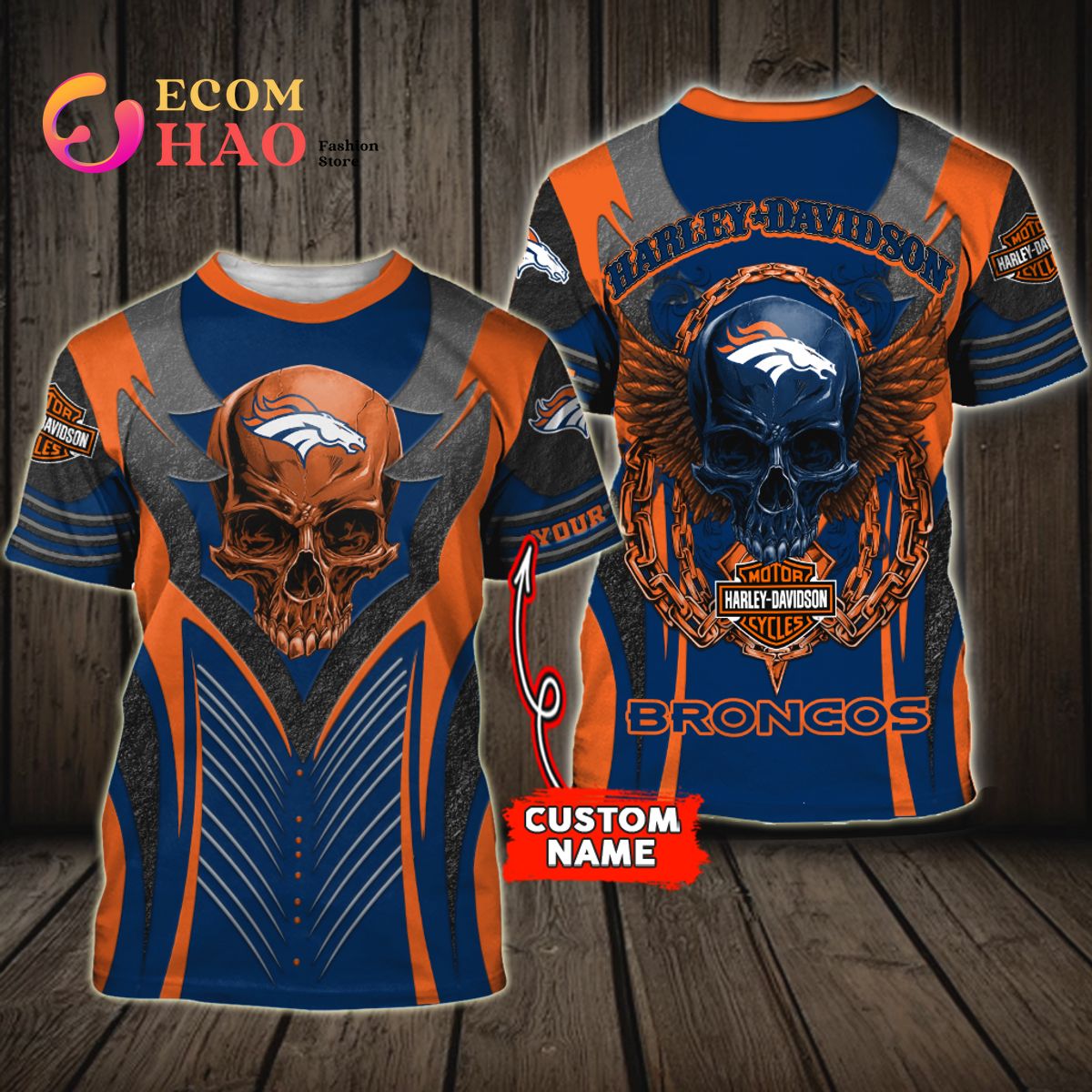 NFL T shirt For Sale 3D Custom Denver Broncos T shirts Cheap For Fans – 4  Fan Shop