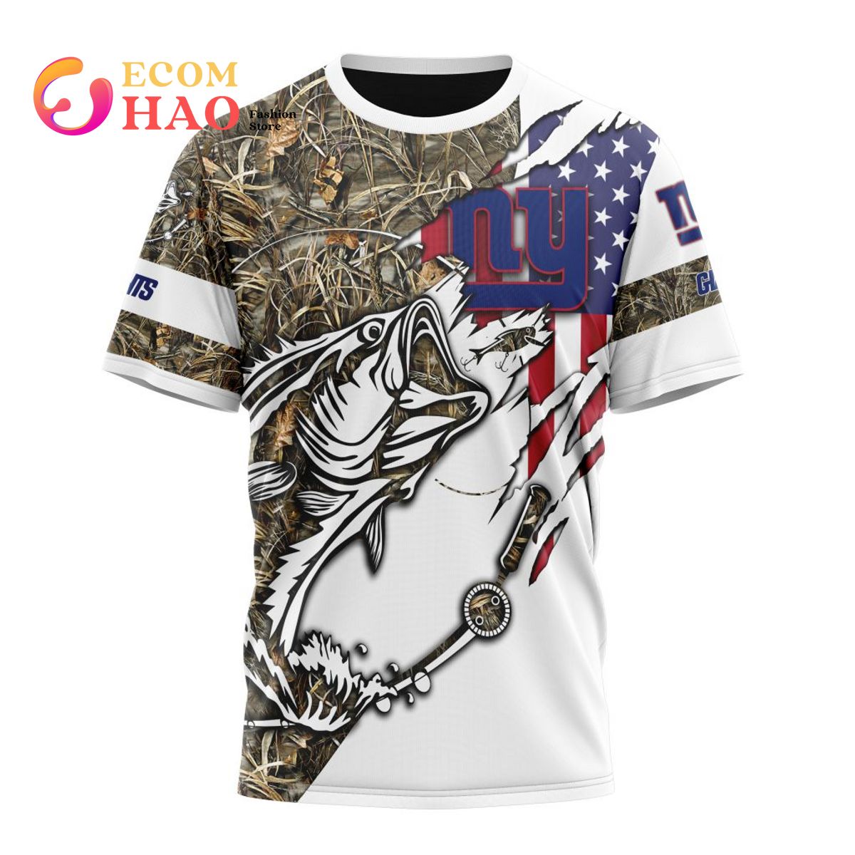 Custom New York Giants Special Camo Fishing Shirt NFL Hoodie 3D