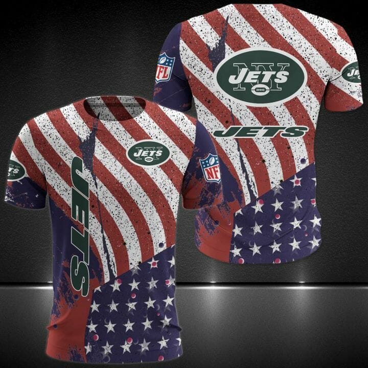 New York Jets NFL Hawaiian Shirt Mickey Graphic American Flag