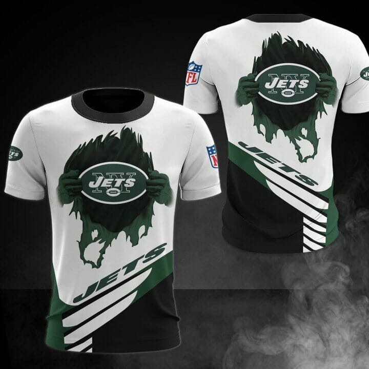 New York Jets Vintage Vertical Lines T-Shirt - Green