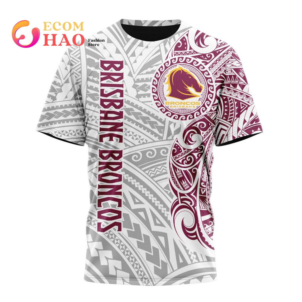 NRL Brisbane Broncos Custom Name Number 2023 Mix Jersey Polo Shirt