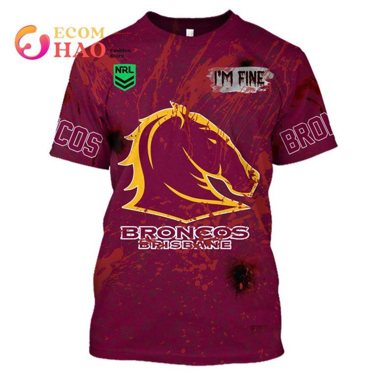 NRL Brisbane Broncos Custom Name Number 2022 Away Jersey T-Shirt