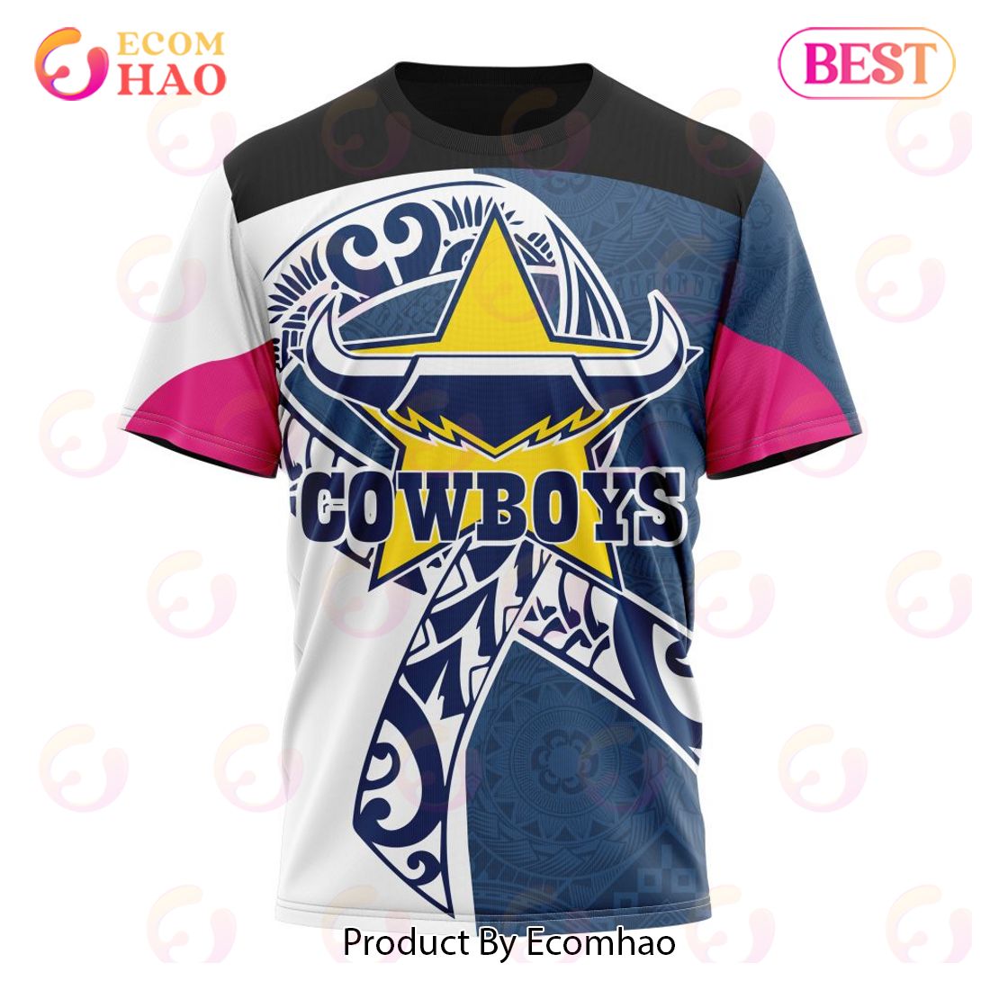 NRL North Queensland Cowboys Custom Name Number Camo Pullover Hoodie