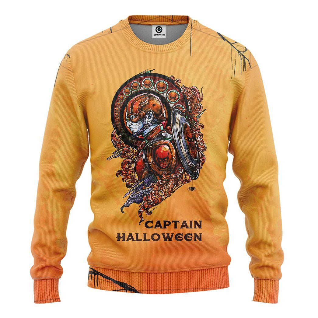 3D Captain Halloween Custom Sweatshirt Apparel - Chow Down Movie Store